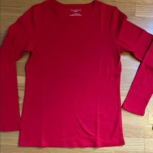 Talbots Bold Red Crew Neck Top
